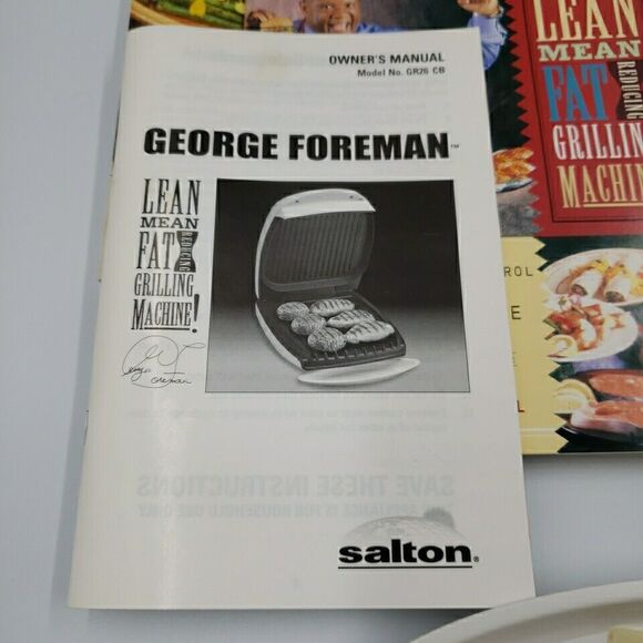 George Foreman Family Size Plus Grill with Cookbook GR26CB EXTRA LARGE XL White - Picture 4 of 16